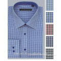 New Design Man's Blue Check Long Sleeve Dress Shirt